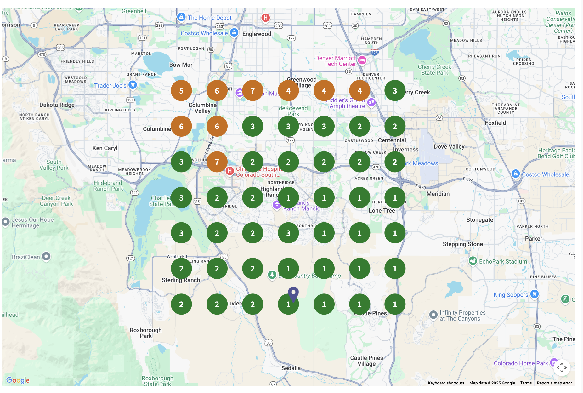 Top 3 across service area